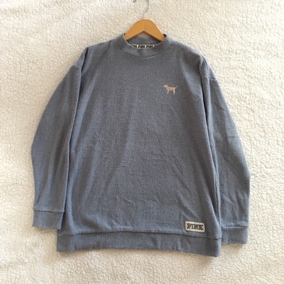 PINK Victoria's Secret Sweaters - PINK VS mock neck stadium pullover in bluebell